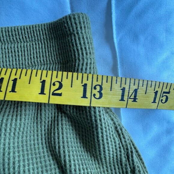 All:Row Women's Waffle Knit Shorts Olive Green Size Small - Picture 3 of 5